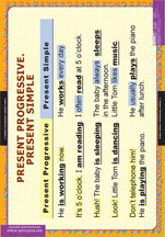 Present progressive (Present simple)
