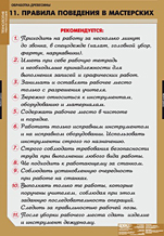 Правила поведения в мастерских. 